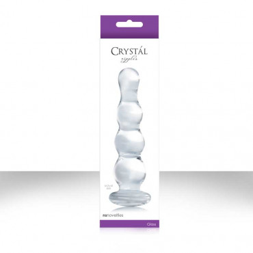 Прозрачный стеклянный анальный стимулятор Crystal - Ripples