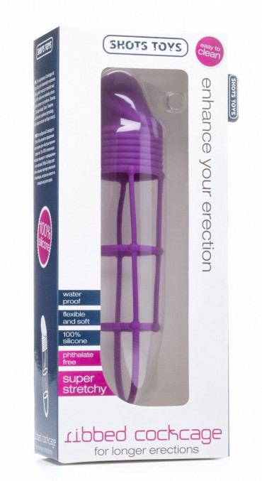 Фиолетовая насадка на пенис Ribbed Cockcage Purple