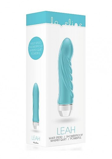 Бирюзовый вибратор со складочками Leah - 15 см.