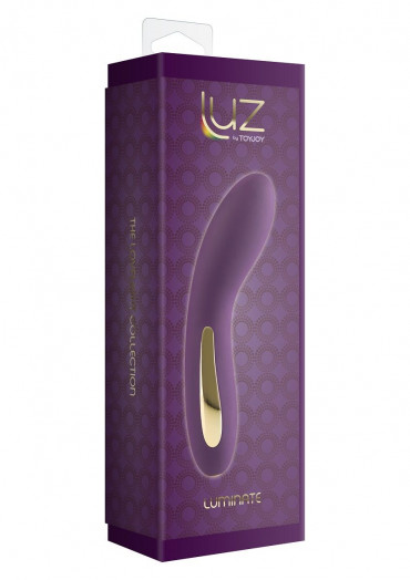 Фиолетовый изогнутый вибромассажёр Luminate Vibrator - 17 см.