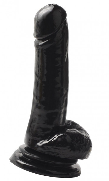 Чёрный фаллоимитатор 8" Dong with Suction Cup - 19,1 см.