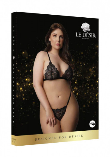 Роскошный комплект белья Magic Lace Velvet Lingerie Set, черный