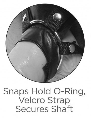 Страпон-система с чёрной насадкой 11" Two Cocks One Hole Hollow Strap-On Suspender System - 30,5 см.