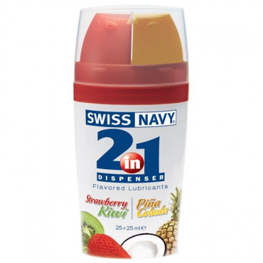 Ароматизированный лубрикант Swiss Navy Lube 2-in-1 Strawberry Kiwi & Pina Colada - 50 мл.