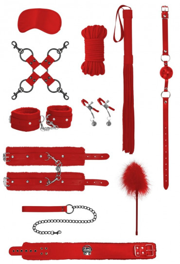 Красный игровой набор БДСМ Intermediate Bondage Kit
