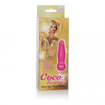 Розовый мини-вибромассажер Coco Licious Hide & Play Pocket Massagers - 9 см.