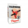 Красно-чёрные трусики с плугом Harness Trapper - размер XS-M, красный с черным