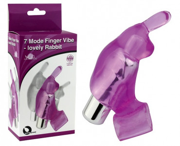 Фиолетовая вибронасадка на пальцы 7 Model Finger Vibe-lovely Rabbit