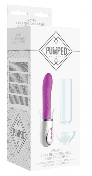 Фиолетовый набор Twister 4 in 1 Rechargeable Couples Pump Kit