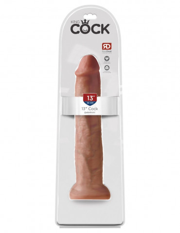 Кофейный фаллоимитатор-гигант на присоске 13" Cock - 33 см.