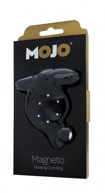 Чёрное эрекционное кольцо с магнитами Mojo Magneto