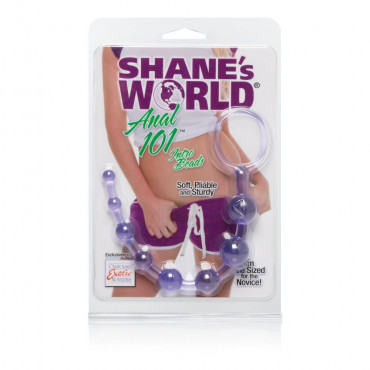 Фиолетовая анальная цепочка Shane's World Anal 101 Intro Beads - 21 см.