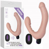 Безремневой страпон с вибрацией и пультом ДУ Rechargeable Ijoy Strapless Strap on - 22 см.