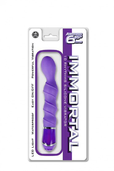 Фиолетовый вибратор Immortal 6Inch 10 Function Vibrator - 15,2 см.