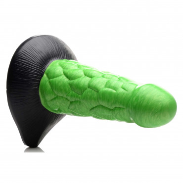 Зеленый фантазийный фаллоимитатор Reptile Thick Scaly Silicone Dildo - 19,1 см.