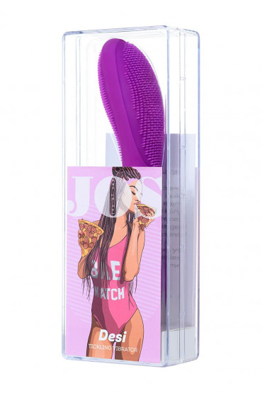 Фиолетовый вибратор с ресничками Jos Desi - 18,5 см.