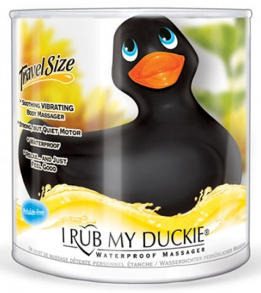 Чёрный вибратор-утенок I Rub My Duckie