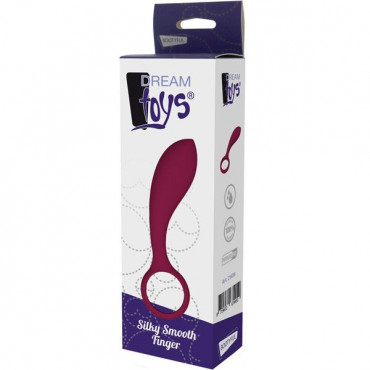 Красная гибкая анальная пробка Silky Smooth Finger - 14,5 см.