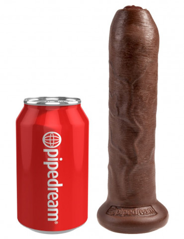 Коричневый необрезанный фаллоимитатор на присоске 7" Uncut Cock - 19,1 см.