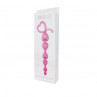 Розовая анальная цепочка с звеньями-сердечками Hearty Anal Wand Silicone - 18 см.