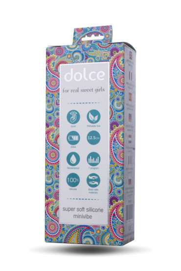 Голубой мини-вибратор Dolce Owen - 12,5 см.