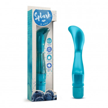 Голубой вибратор для G-стимуляции Splash G Vibe - 20,3 см.