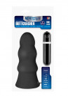 Чёрная виброёлочка Menzstuff Vibrating Buttcrasher Waved - 20 см.