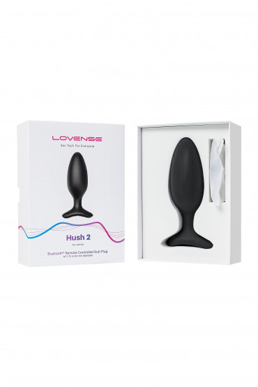Черная анальная втулка Lovense Hush 2 (M) - 13,5 см.