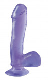 Фиолетовый фаллоимитатор Basix Rubber Works 7.5" Dong with Suction Cup - 21,6 см.