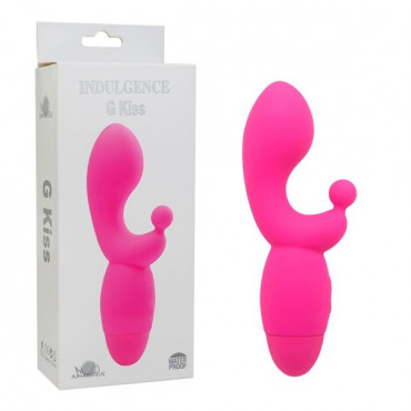 Розовый вибратор Indulgence G Kiss - 16,5 см.