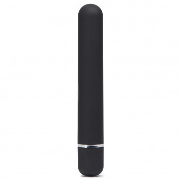 Чёрный вибратор с принтом Classic Vibrator Black Pink Lipstick Woman - 18,4 см.