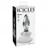 Прозрачная стеклянная пробка Icicles №91 с силиконовой присоской - 10 см.