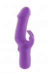 Фиолетовый вибратор с клиторальным отростком Mates Fantasy Recharge Vibrator - 17 см.