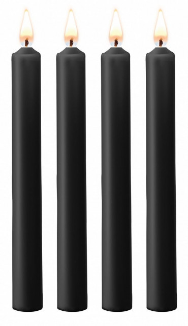 Набор из 4 черных восковых свечей Teasing Wax Candles Large