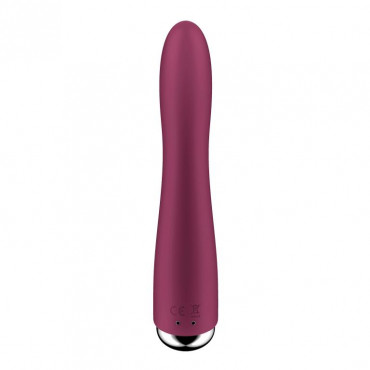 Малиновый вибратор-ротатор Spinning Vibe 1 - 18 см.