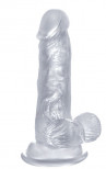 Прозрачный фаллоимитатор Realistic Cock 6" With Scrotum - 15 см.