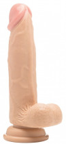 Телесный фаллоимитатор Realistic Cock 8" With Scrotum - 20 см.