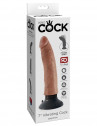 Кофейный вибратор со съемной присоской 7" Vibrating Cock - 20 см.