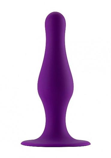 Фиолетовая фигурная анальная пробка Butt Plug with Suction Cup Large