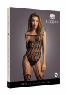 Ажурный тедди с чулками Strapless Crotchless Teddy With Stockings, черный