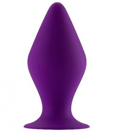 Фиолетовая средняя анальная пробка Butt Plug with Suction Cup Medium