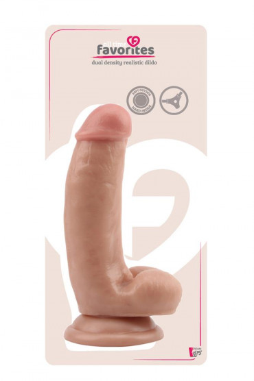 Телесный фаллоимитатор Dual Density Dildo на присоске - 17 см.