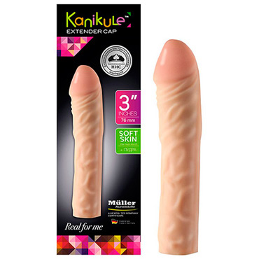 Фаллическая насадка-удлинитель Kanikule Extender Cap 3" - 16,5 см.