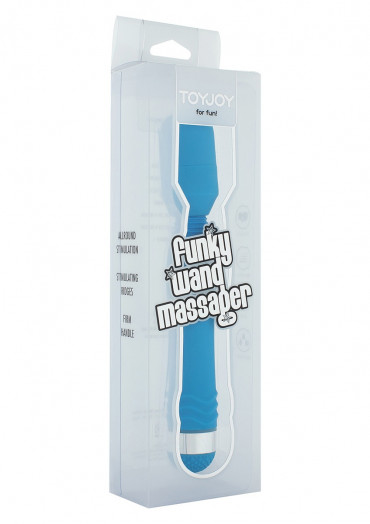 Голубой массажер Funky Wand Massager - 20 см.