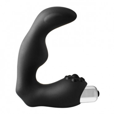 Черный вибромассажер простаты FantAsstic Vibrating Prostate Massager - 11,3 см.