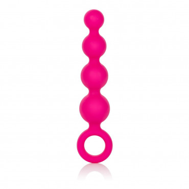 Розовая анальная цепочка Booty Beads - 15,3 см.