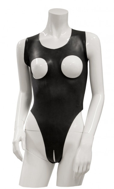 Боди из датекса с вырезами для груди Datex Body with Cut-out Breasts, черный