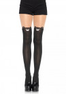 Колготки с имитацией чулок с мишками Spandex Black Bear Pantyhose, черный с бежевым