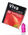 Цветные презервативы Viva Color&Aroma с ароматом клубники - 3 шт.