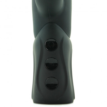 Чёрный хай-тек вибромассажер iVibe Select iRabbit - 26 см.